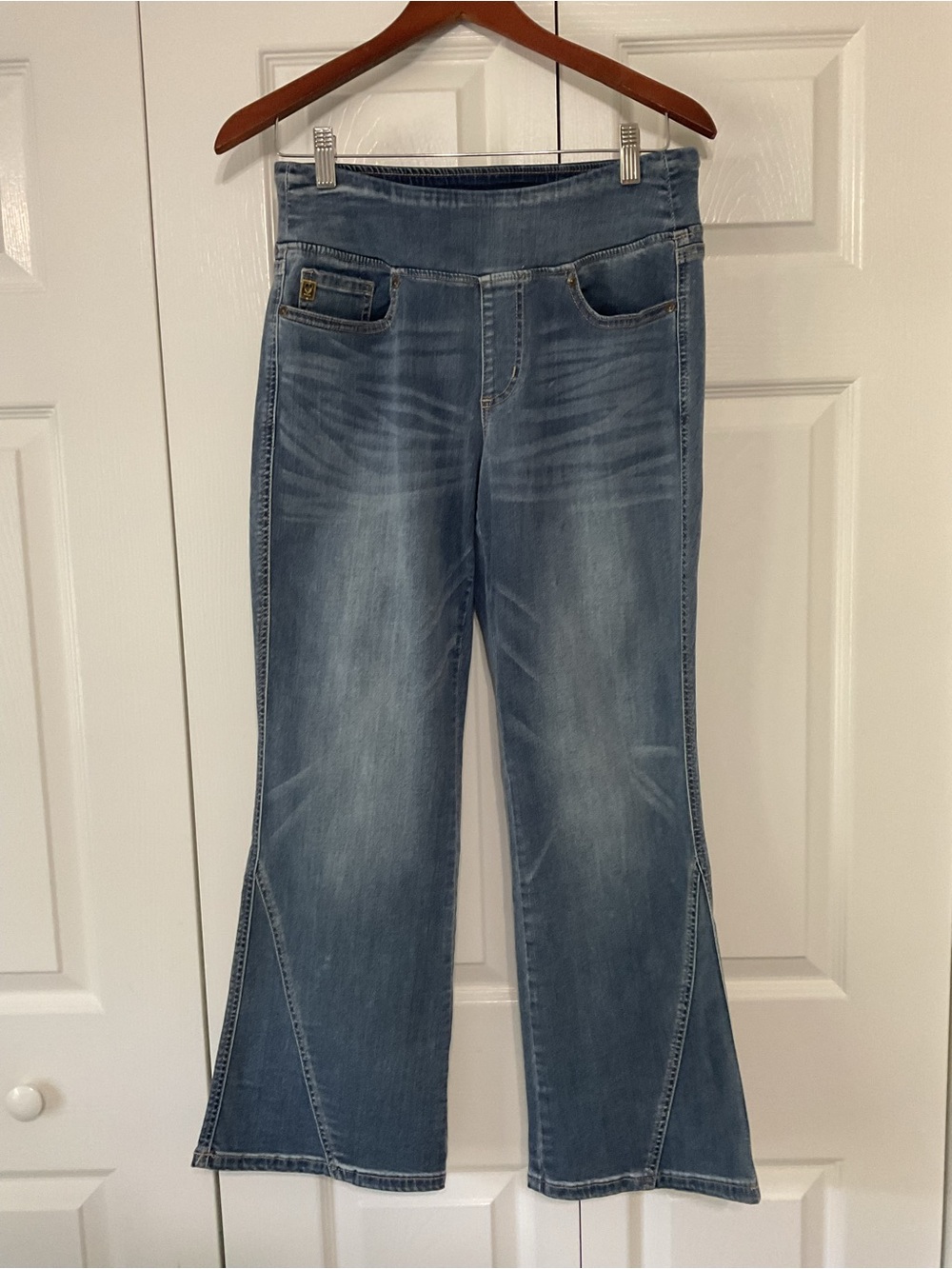 Kim Gravel Blue Stretch Flare Jeans - Comfortable Everyday Denim